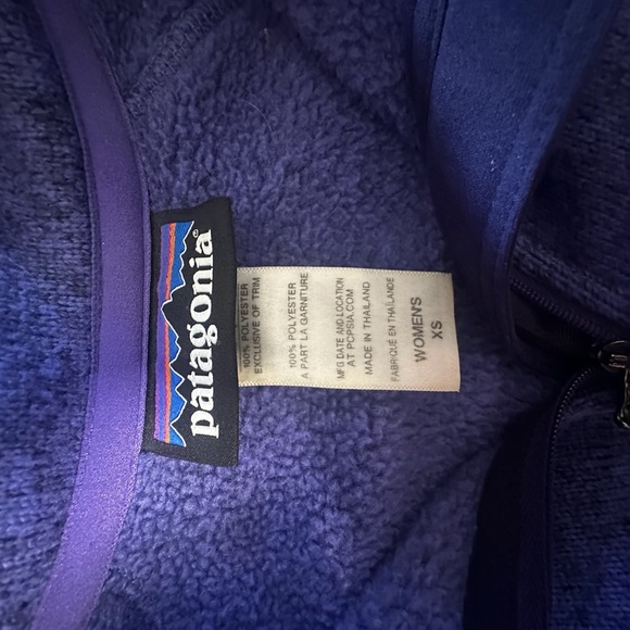Patagonia Women's Quarter Zip Fleece Pull Over Purple Sweater Jacket Sweatshirt - Picture 11 of 11